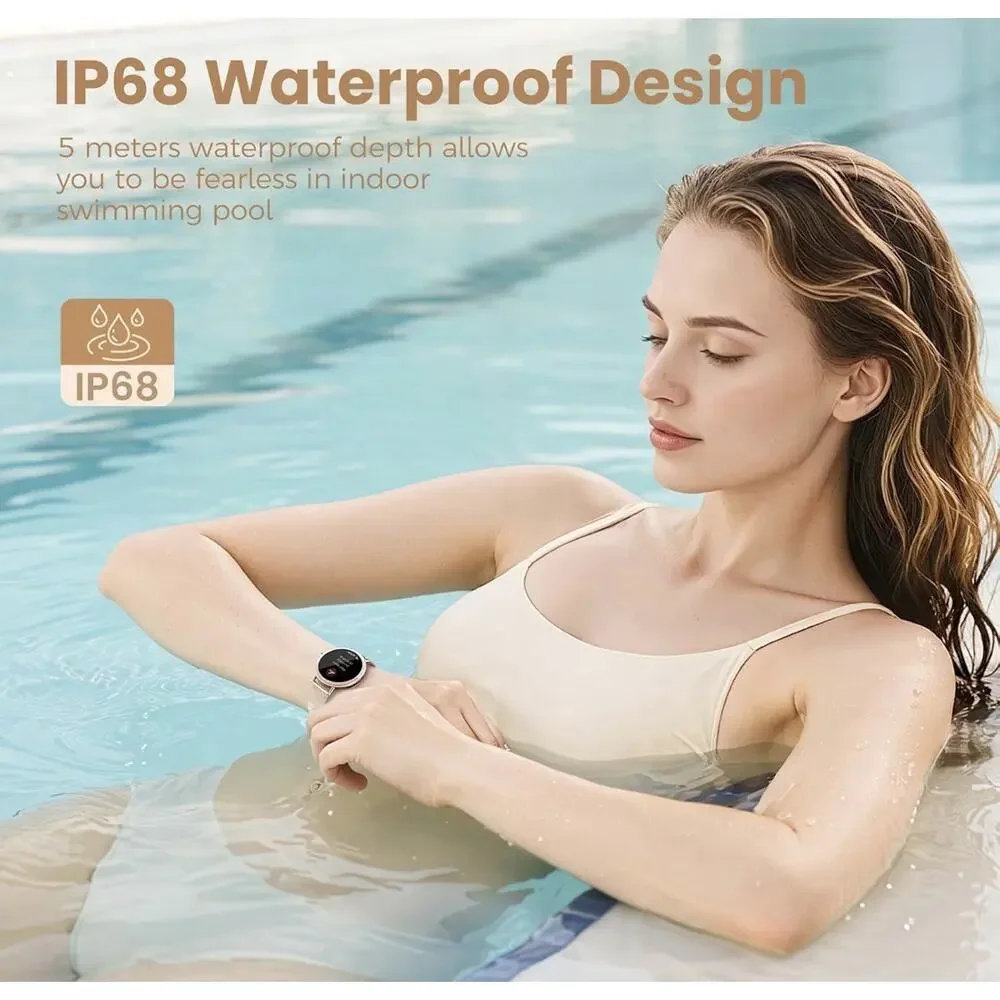 Smart Watches for Women Android/iPhone, IP68 Waterproof Fitness Tracker Pink